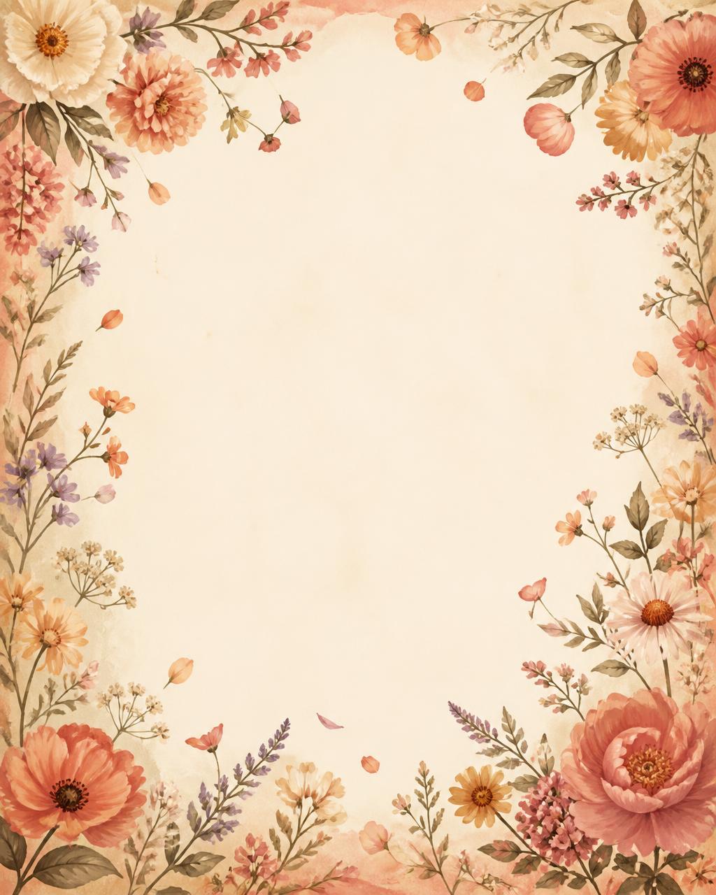 Vintage floral celebration frame